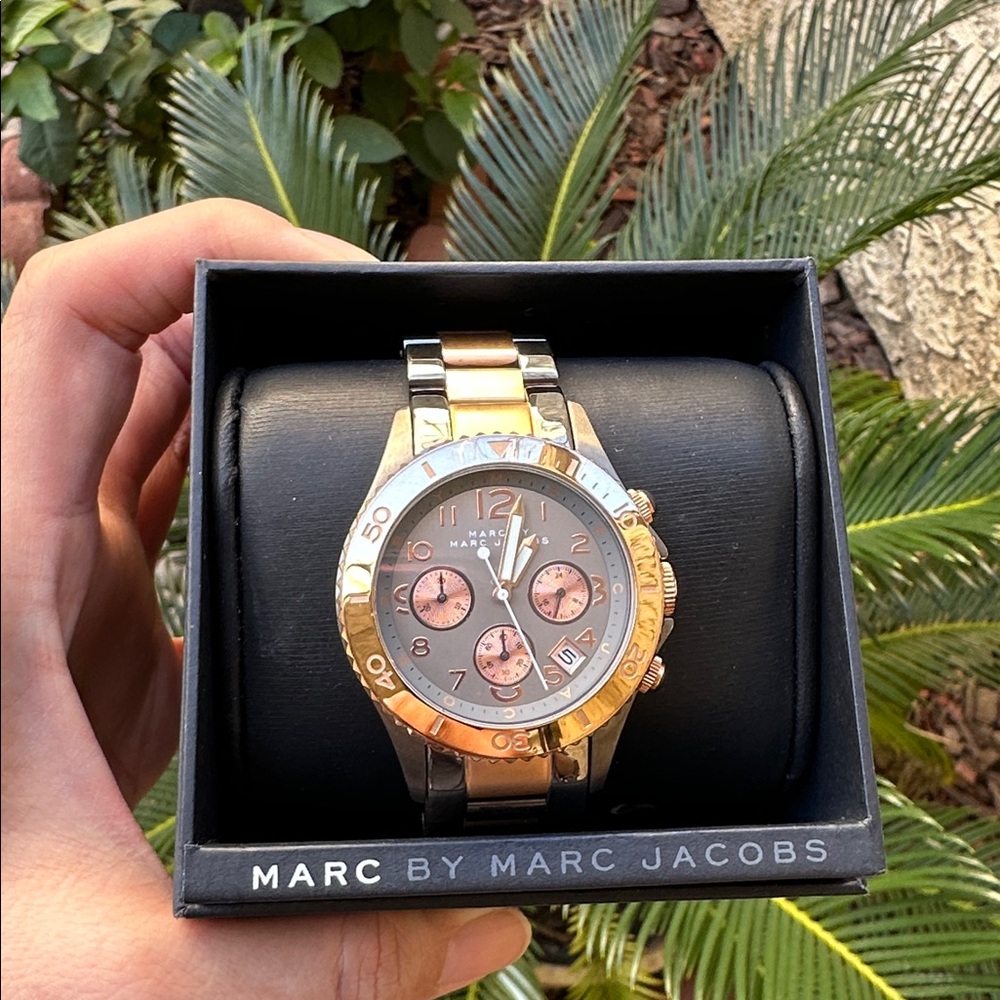 Marc by Marc Jacob’s Rock Chronograph rose gold and gunmetal watch 40mm